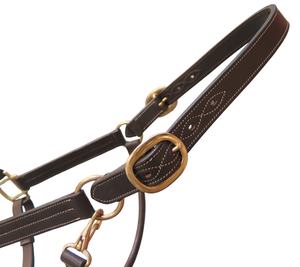 Cuir huileux indien de qualité supérieure trois points licou uni prix économique produit en laiton massif - Product Image 2