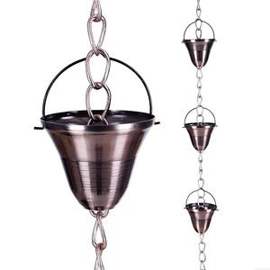 Cadena de Lluvia Metálica de Fabricante Confiable con Patrón de Eslabones para Drenaje de Techos Exteriores, Estilo Decorativo Colgante para Jardín - Product Image 1
