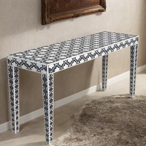 Console d'entrée florale avec incrustation en os, table console élégante pour la décoration intérieure, table console à motif élégant - Product Image 2