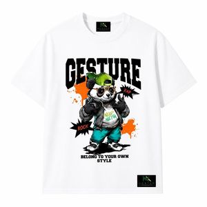 Custom Mens <b>Cartoon</b> Panda Print Oversized T <b>Shirt</b> Summer Casual Hip Hop Streetwear Tee Breathable Cotton Graphic Clothing - Product Image 1