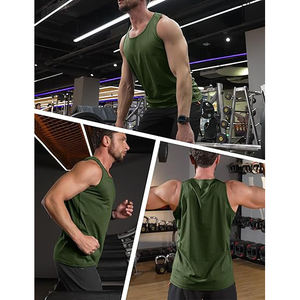 เสื้อกล้ามผู้ชายแบบเย็บแผง 100% ผ้าฝ้าย ไร้แขน ดีไซน์ตะเข็บเน้นกล้ามเนื้อ ทรงเข้ารูป ขอบดิบ เสื้อกีฬา - Product Image 4