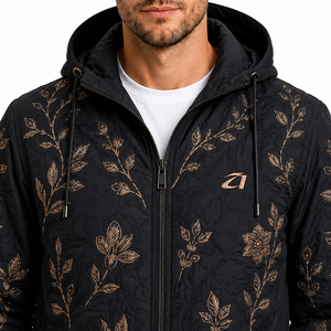 All Over Embroidery Men's <b>Jackets</b> Hooded <b>Lightweight</b> Unisex Fashion Regular Fit Outerwear Custom Logo Factory Direct Supplier - Product Image 4
