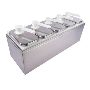 Distributeur de sauce en acier inoxydable 10L avec pompe, conteneur de condiments à presser, machine à épices et sauces avec station de pompage - Product Image 4