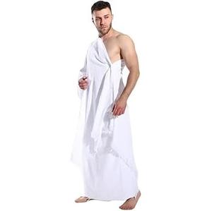 Tela 100% algodón puro para Ihram de Hajj y Umrah para niños musulmanes, transpirable, de dos piezas, toalla de tela, Ihrams turcos personalizados. - Product Image 3