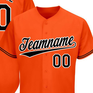 Maillot de baseball personnalisé OEM par sublimation, 100 % polyester, décontracté, avec boutons sur le devant, nom et numéro de l'équipe, vêtement de sport - Product Image 2