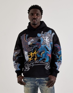 Sweat à capuche zippé en molleton épais 400 GSM pour homme, personnalisé par fabricant OEM, en coton, imprimé délavé à l'acide - Product Image 4