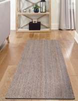 Tapis de couloir en jute gris de style vintage, tissé à la main, pour la décoration de la maison de campagne