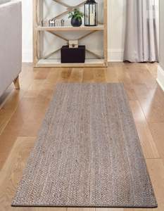 Vintage Style Gray Jute <b>Runner</b> <b>Rug</b> Handwoven Farmhouse Carpet For Hallway Decor - Product Image 3