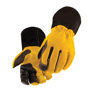 Gants de soudage TIG en cuir de vachette pleine fleur et croûte de cuir de vachette renforcés, haute performance, résistants à la chaleur et aux étincelles, pour la lutte contre les incendies - Product Image 1