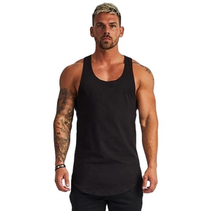 Débardeur pour homme en polyester 100% écologique, couleur unie noire, respirant, à séchage rapide, col rond, décontracté, tissé - Product Image 1