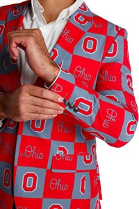 Tellum & Chop Men's College Game Day <b>Blazer</b> Jacket, Sports Fan Tailgate Coat, Red Checkerboard Party <b>Blazer</b> - Product Image 5