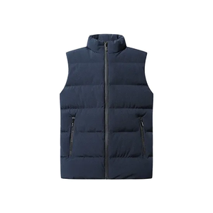 Gilet matelassé d'hiver pour homme, col montant, couleur unie, fermeture éclair, décontracté, pour l'extérieur, rembourrage en polyester, coupe-vent, léger - Product Image 5