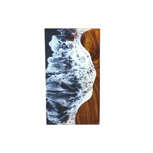 Urna de madera grabada a medida con resina morada Océano - Urna conmemorativa hecha a mano - Product Image 5