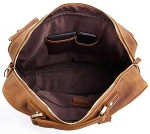 Bandolera de cuero auténtico para oficina, bolso para ordenador portátil de gran capacidad para viaje - Product Image 4