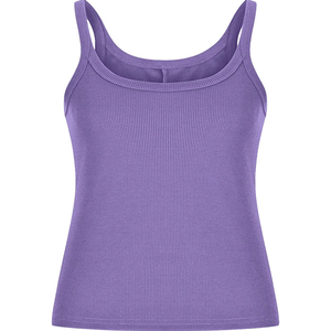 Service OEM : Débardeurs pour femmes, toutes couleurs, col rond, en coton, débardeur court côtelé pour femme - Product Image 2