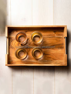 Handcrafted Wooden <b>tray</b> with handle Wooden Food Fruit <b>Tray</b> for home decor - Product Image 4