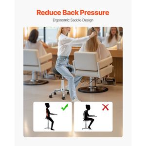 Sedia ergonomica da 450 libbre con capacità girevole in pelle sintetica regolabile in altezza per salone Spa massaggio Tattoo Clinic - Product Image 5