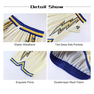 Shorts de basket-ball en mesh sublimé de haute qualité, fabriqués sur mesure, pour l'entraînement, la remise en forme, la salle de sport, avec ceinture élastique confortable, shorts décontractés - Product Image 4