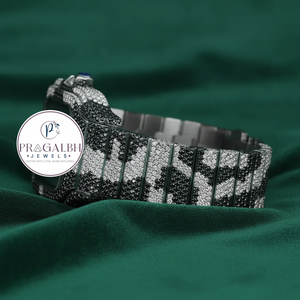 นาฬิกา Pragalbh Jewels Luxury Bust Down ประดับเพชรโมอิสซาไนต์ หน้าปัดลายพราง ฝังเพชรเต็มเรือน ตัวเรือนสแตนเลส สไตล์ฮิปฮอป - Product Image 3