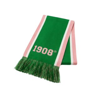Ensemble de foulards rayés vert et rose, chauds pour l'hiver, en tricot, accessoire de mode, design à pompons doux, unisexe, décontracté, pour l'extérieur, cache-cou - Product Image 2
