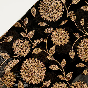 Tela de encaje floral de malla de georgette de calidad exportación con bordado maltado premium para vestidos de novia y prendas de ocasión. - Product Image 4