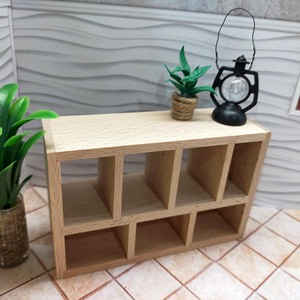 Estante de almacenamiento de madera en miniatura, escala 1:12, muebles para casa de muñecas, estante de exhibición, decoración moderna, artesanía para mayores de 14 años - Product Image 5