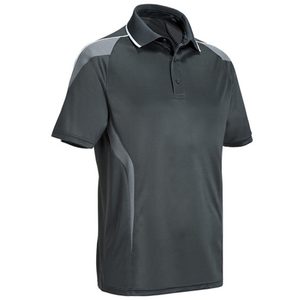 Chemise à manches courtes rouge pour homme, style décontracté, logo sur le devant, tissu tricoté à séchage rapide, coupe classique, 100% polyester, couleur unie - Product Image 5