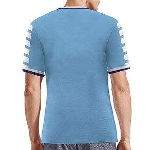 เสื้อเจอร์ซีย์ฟุตบอลแบบสี่เหลี่ยมจัตุรัสสีน้ำเงินกรมท่า-เหลืองไล่เฉดสีแบบตาข่าย ของแท้ สั่งทำได้ตามต้องการ ขายส่ง เสื้อเจอร์ซีย์อเมริกันฟุตบอลแบบสั่งทำได้ - Product Image 3