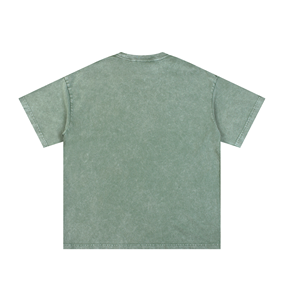 T-shirt en coton délavé surdimensionné à épaules tombantes, manches courtes, col rond, écologique, séchage rapide, respirant, style vintage décontracté – Vente en gros - Product Image 2