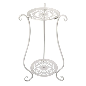 Support à plantes en métal à 2 niveaux, intérieur/extérieur, support à fleurs classique en fer, étagère de présentation, support à plantes haut pour jardin, balcon, décoration de la maison - Product Image 1