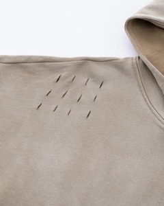 Men's Gradient <b>Distressed</b> Unique Stitching Multi Season Casual <b>Top</b> Customizable Vintage Wash 100%Cotton Pullover Hoodie - Product Image 3