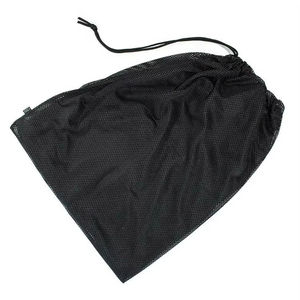Grand sac fourre-tout de plage réutilisable en maille de nylon noir transparente grande capacité, petits sacs en maille de polyester lavables avec cordon de serrage - Product Image 5