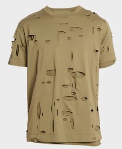 เสื้อยืดแขนสั้นสีเขียวมะกอกสำหรับผู้ชาย คอกลม ทรงปกติ ผ้าถัก 100% ผ้าฝ้าย ด้านหน้าลำลอง ระบายอากาศได้ดี สไตล์สตรีท สีพื้น - Product Image 5