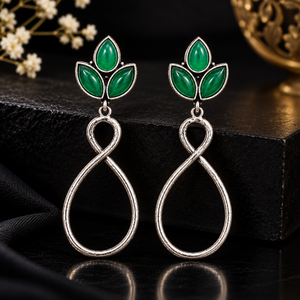 Wholesale Stainless Steel Oxidized <b>Silver</b> <b>Heart</b> Shape Drop <b>Earrings</b> with Agate Stones in Bezel Setting Women-Trendy Gift Jewelry - Product Image 5