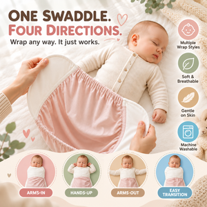 Bamboo Baby <b>Swaddle</b> | Newborn <b>Swaddle</b> <b>Blanket</b> | Adaptive Comfort Wrap Arms In Hands Up Arms Out Baby Sleep Sack Soft Breathable - Product Image 6