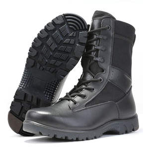 Bottes tactiques noires à tige haute pour adultes, bottes de randonnée en plein air pour hommes, chaussures tactiques imperméables en gros - Product Image 4