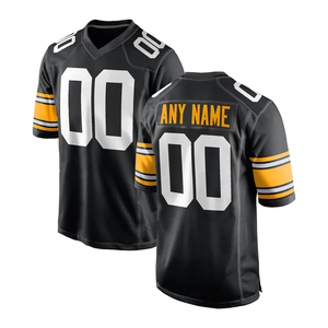 Custom Maroon Gold American Football Jersey V-Neck Short Sleeve Mesh Breathable 100% Polyester Sublimated Print Team <b>Name</b> Number - Product Image 1