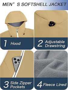 Serie Performance: Chaqueta Táctica con Capucha, Resistente a la Intemperie, para Todo Tipo de Terreno, en Color Caqui Desierto - Product Image 5
