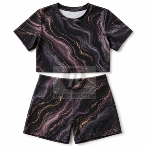 High Quality Women Lightweight Sublimation <b>Shorts</b> Set Casual Two Piece Summer <b>Lounge</b> Outfit Cotton - Product Image 4