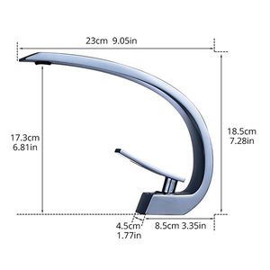 Rubinetto Moderno Monocomando Cromato per Bagno, Miscelatore Monoforo per Lavabo - Product Image 6