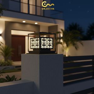 Solar Exterior <b>Pillar</b> <b>Light</b> for Modern House Villa Hotel Resort Gate Decorative Lighting Outdoor Lamp 3500k AC220V - Product Image 5