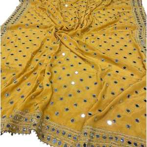 Chales tradicionales para mujer con trabajo de espejo, pañuelos de moda, chales y hiyabs, colores y diseños personalizados, para bodas y fiestas, de AM IMPEX - Product Image 3