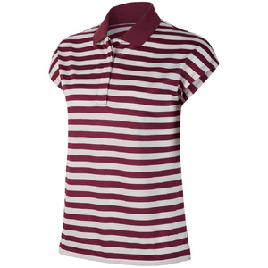 Camiseta Casual de Mujer, Tejida en Algodón Sólido, Manga Corta, Transpirable, Ecológica, Tela Oxford, Diseño a Rayas Blancas, Azules y Rojas - Product Image 4