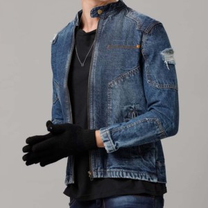 Veste en jean décontractée personnalisée, vente en gros d'usine, veste de pluie pour hommes grandes tailles style camionneur, 100% coton, à capuche, streetwear pour garçons - Product Image 4