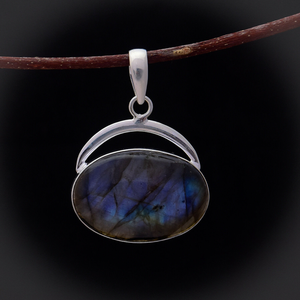 Natural Labradorite Pendant 925 Sterling Silver Blue <b>Flash</b> Gemstone Jewelry Gift for Her - Product Image 3