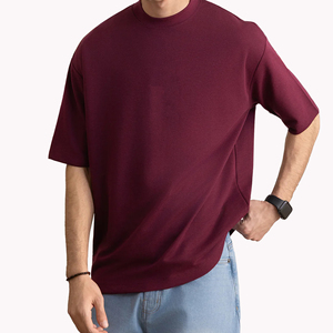 Camisetas de Verano al por Mayor, de Manga Corta, Cuello Alto, de Sarga Pesada, con Logotipo Personalizado, de Alta Calidad, Talla Grande, para Hombre - Product Image 6