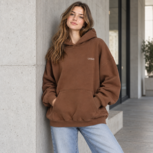 Sweat à capuche ample à épaules tombantes avec poche kangourou en molleton doux pour femme, idéal pour le quotidien – Fabrication sur mesure - Product Image 6