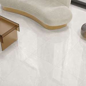 Azulejos de Porcelana Brillante Antideslizantes para Baño y Sala de Estar, Imitación de Piedra Blanca Pulida, Diseño Interior Minimalista Moderno - Product Image 1