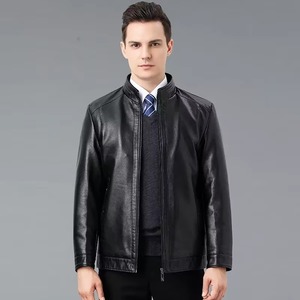 Customizable Men's Winter <b>Jacket</b> with Genuine <b>Sheep</b> <b>Skin</b> Leather Shell Waterproof & Reversible OEM Accepted Moto & Biker Style - Product Image 4