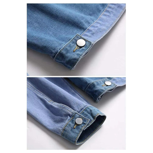 Winter Wear Men's <b>Denim</b> <b>Jackets</b> Solid Color <b>Custom</b> OEM Service Latest Style Plain Dyed High Quality Front Logo - Product Image 3